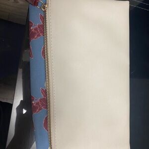 Elegant Cream and Blue Floral Women's Bag